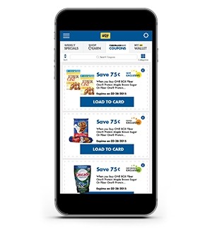 Mobile phone showing Coupons