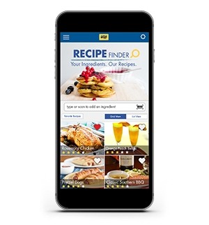 Mobile phone showing Recipes