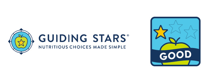 1 Star - Good, Guiding Stars, Nutritious choices made simple, three gold stars over a green apple labeled good