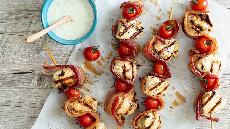 Chicken, Bacon and Ranch Skewers