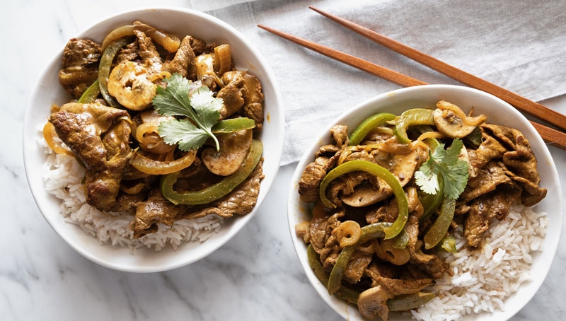 Curried Steak, Julienned Vegetables with Lemon Coconut Sauce Recipe | Food Lion