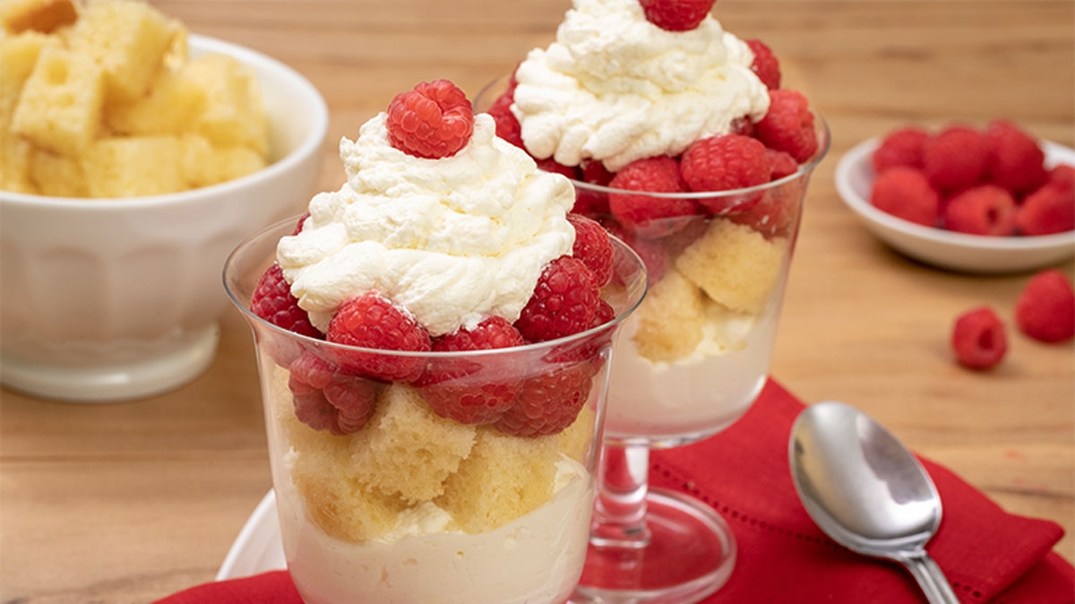 Raspberry Pound Cake Parfaits