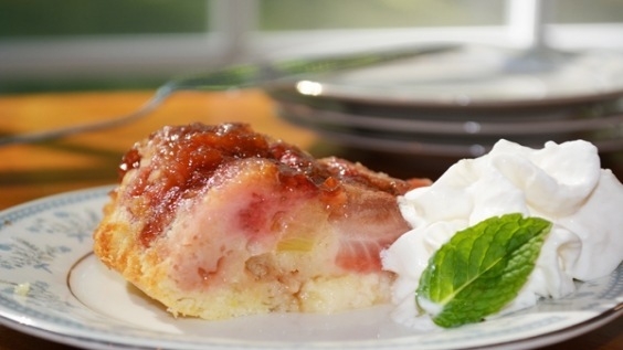 Strawberry-Rhubarb Upside Down Cake