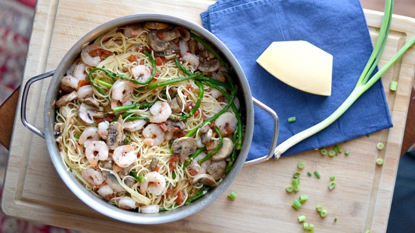 Asparagus and Shrimp Pasta