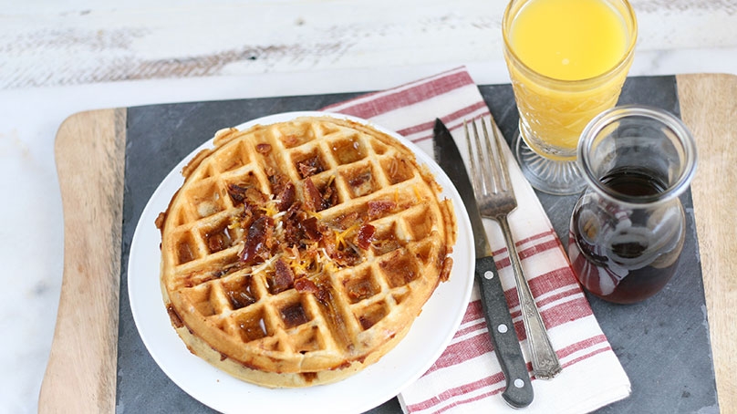 Bacon and Cheese Waffles