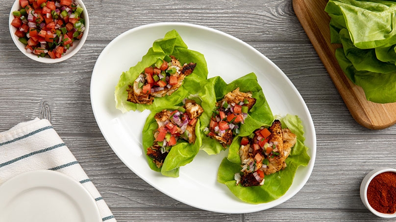 Blackened Fish Lettuce Wraps