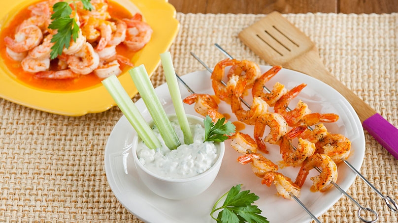 Buffalo Shrimp Skewers