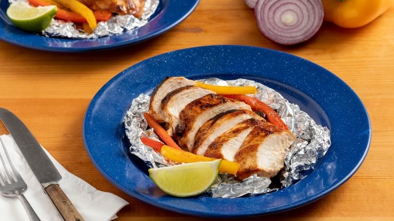 Grilled Chicken Fajitas Foil Packets