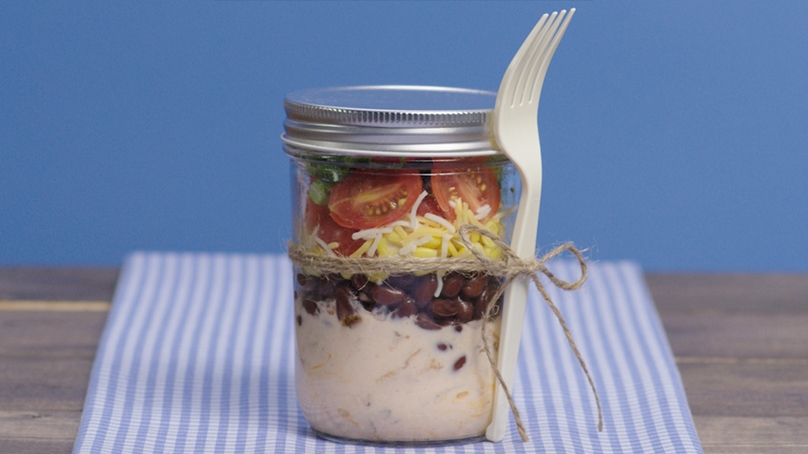 Chicken Taco Mason Jar Salads