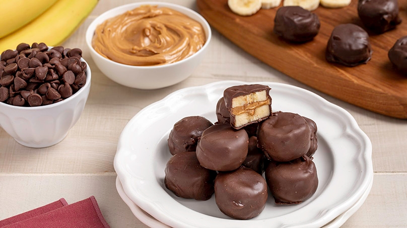 Chocolate Peanut Butter Banana Bites