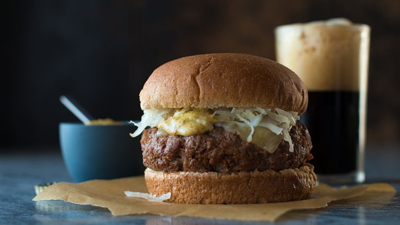 Corned Beef Burgers with Cheddar Cheese