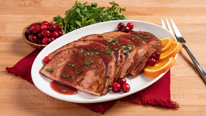 Cranberry-Glazed Ham Steaks