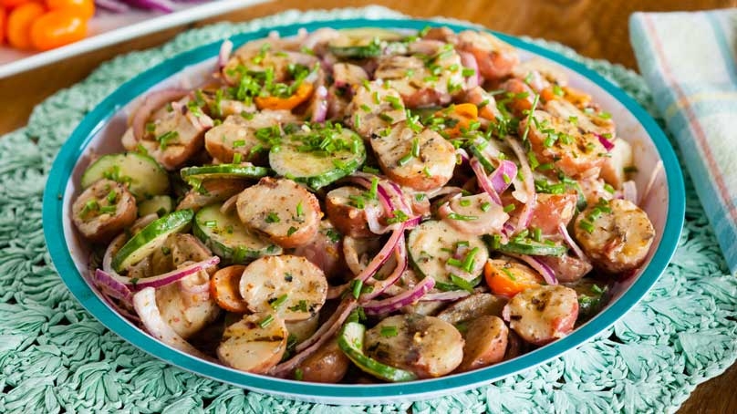 Creamy Cucumber Grilled Potato Salad