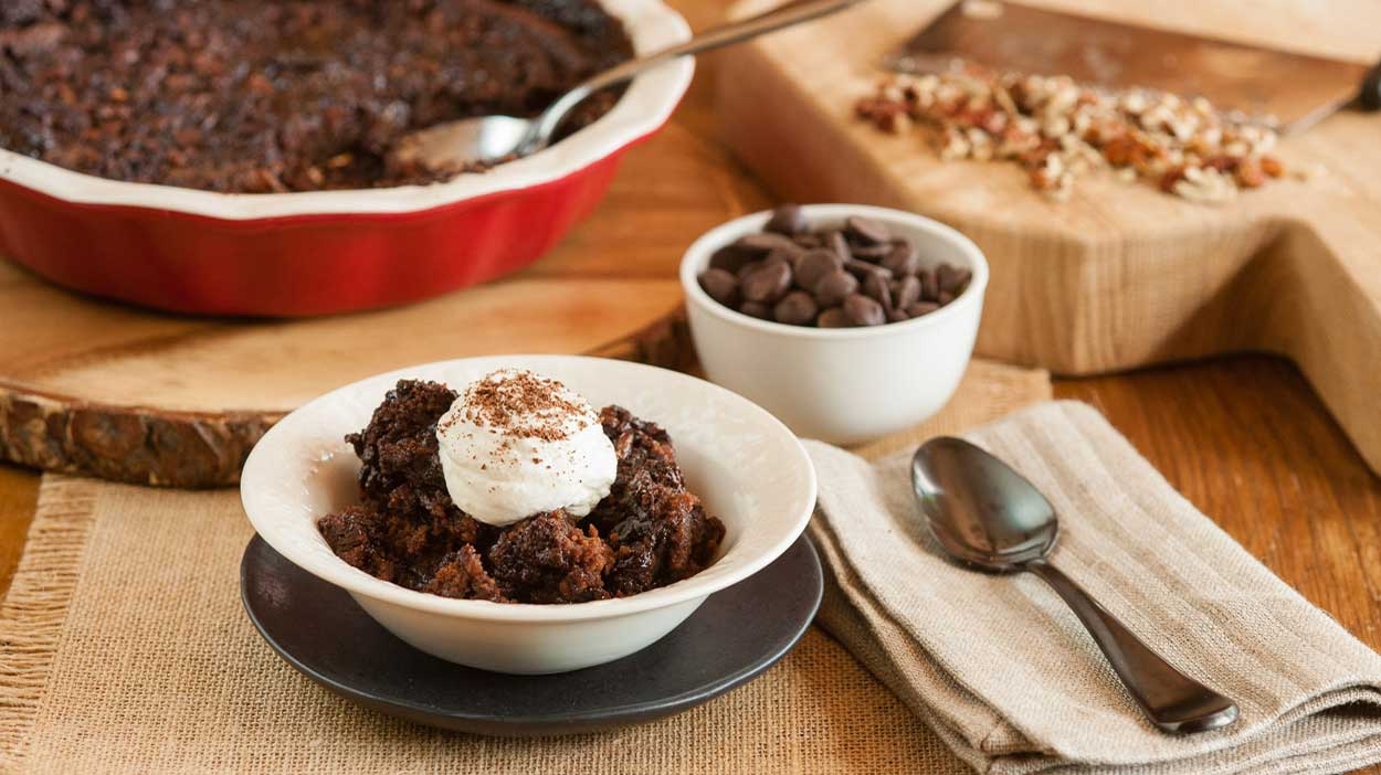 Pecan and Dark Chocolate Cobbler