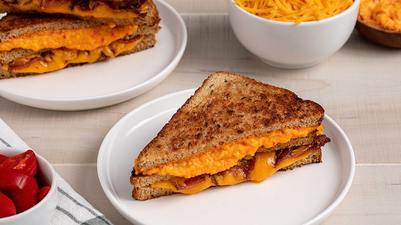 Double-Decker Pimento & Cheddar Grilled Cheese