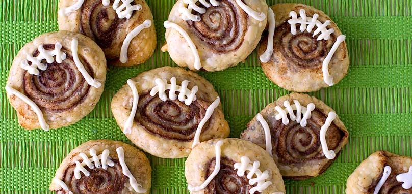 Football Cinnamon Roll Cookies