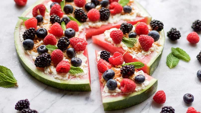 Fresh Watermelon Dessert Pizza