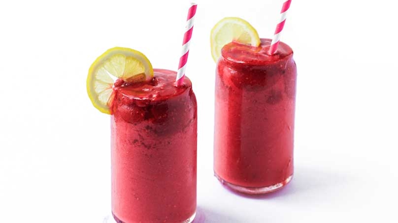 Blended summer drinks are a quick and cool way to beat the heat with a tasty treat. Try making this frozen lemonade for you and your family to enjoy!