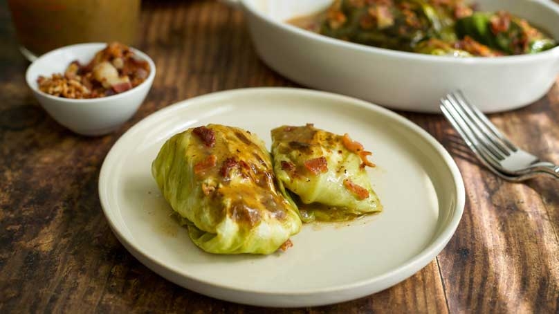 German Stuffed Cabbage Rolls with Beef