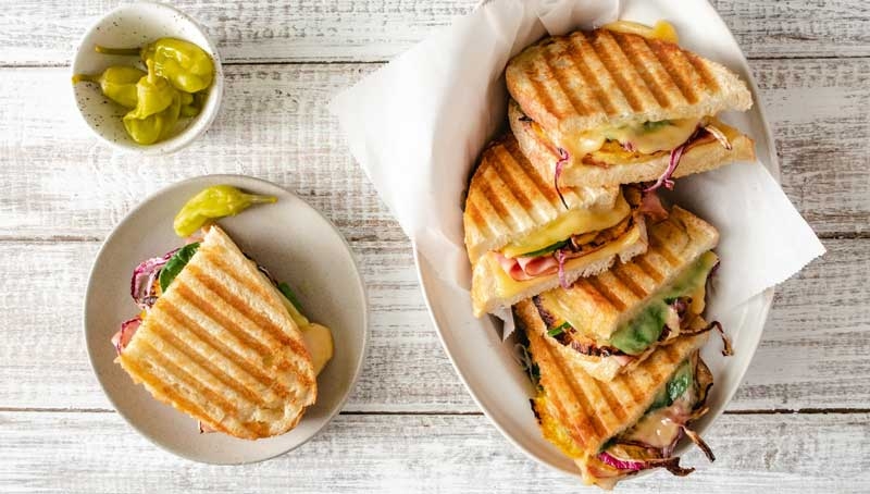 Grilled Ham, Cheese and Pineapple Panini