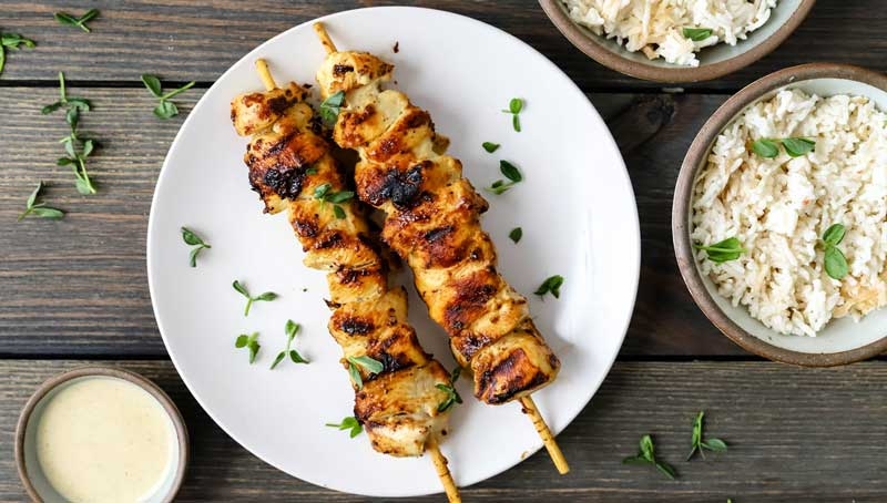 Grilled Honey Mustard Chicken Skewers