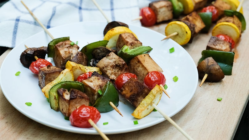 Grilled Tofu Vegetarian Skewer Kabobs