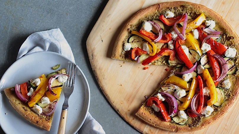 Grilled Vegetable-and-Goat-Cheese Pizza