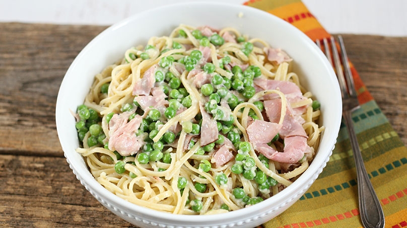 Ham and Peas Linguine