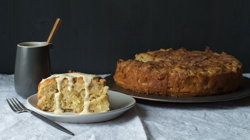 Irish Apple Cake with Custard Sauce