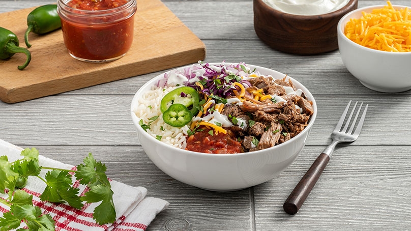 Leftover Beef Taco Bowl