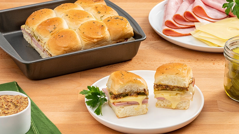 Leftover Ham & Swiss Sliders