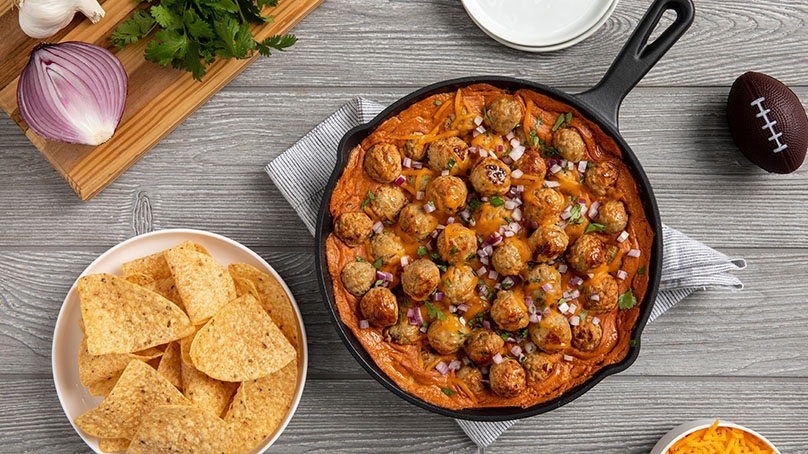 Mini Meatball BBQ Skillet Dip