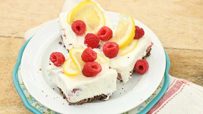 No Bake Lemon Raspberry Bars