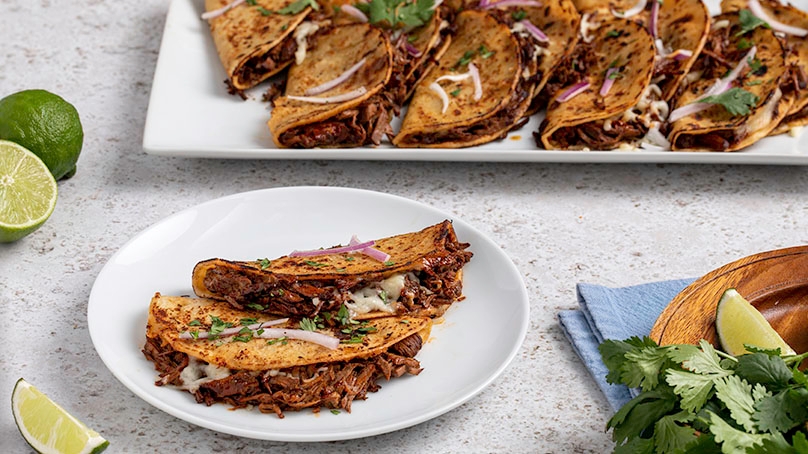 Pressure Cooker Beef Birria Tacos