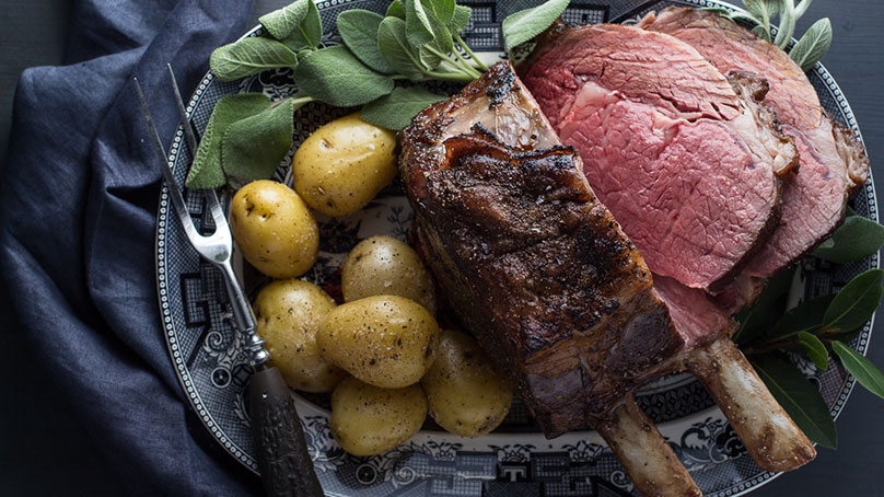 Prime Rib and Oven Roasted Potatoes