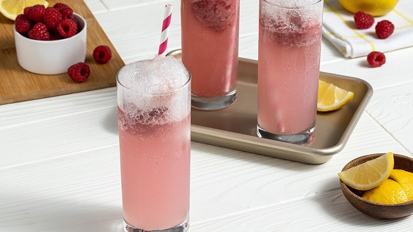 Raspberry-Lemon Sorbet Floats  