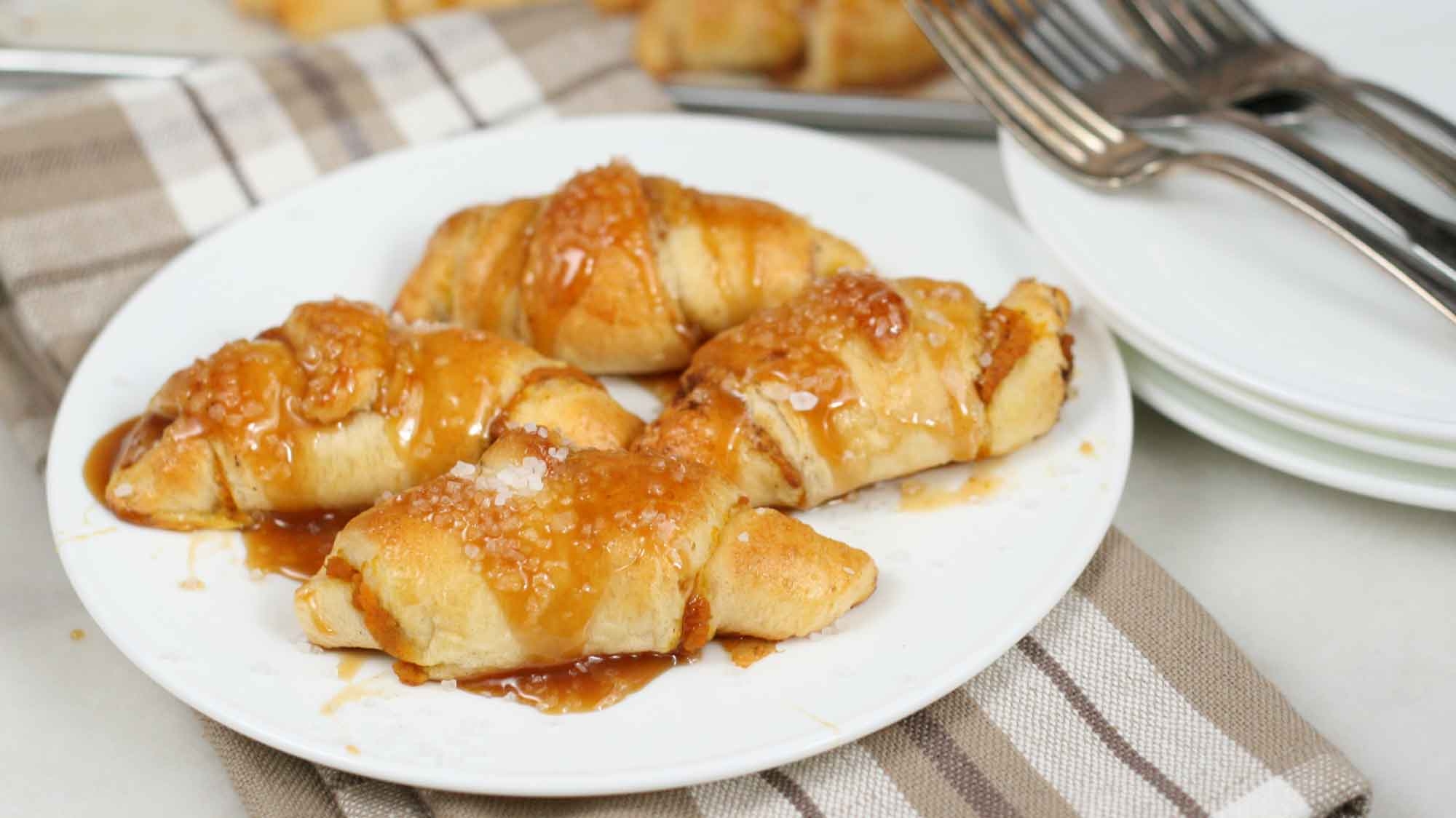 Salted Caramel Pumpkin Pie Crescent Rolls