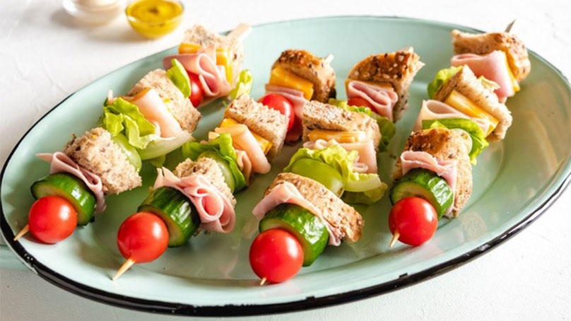 Sandwich Meat & Vegetable Skewers for Kids