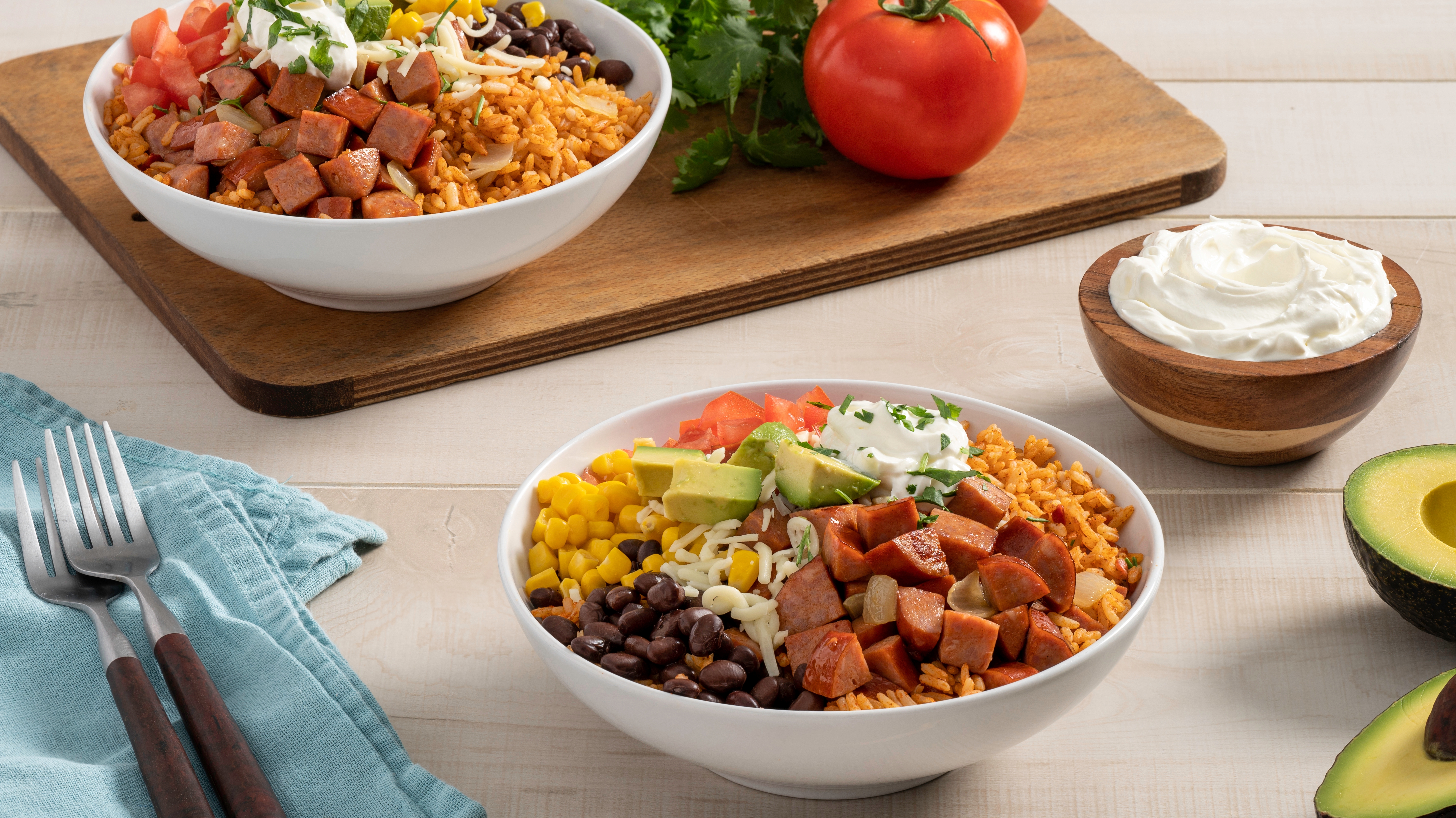 Smoked Sausage Jambalaya Burrito Bowls