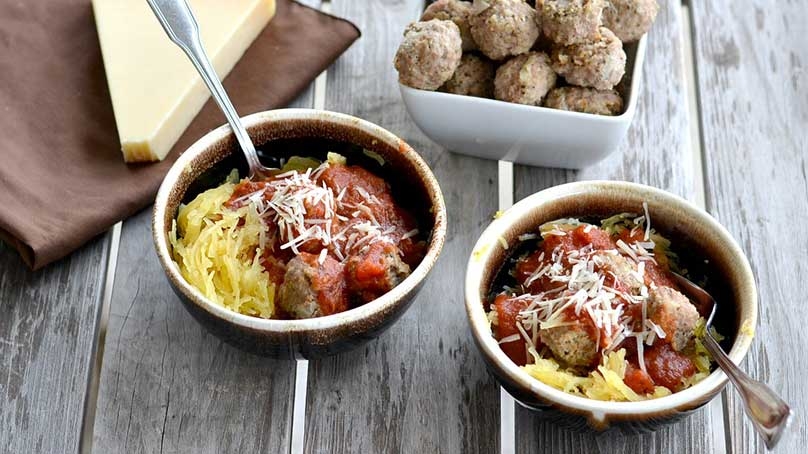 Spaghetti Squash and Meatballs