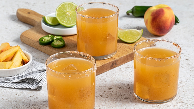 Spicy Peach Margaritas