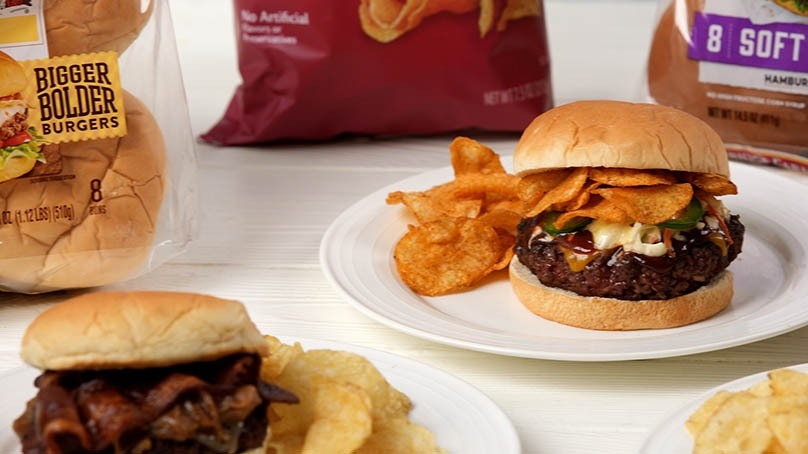 Sweet ‘N’ Heat BBQ Crunch Burgers