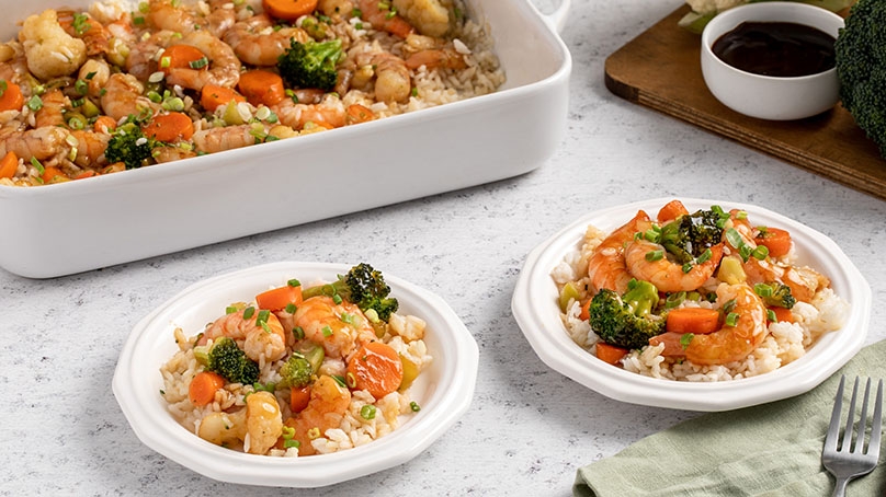 Teriyaki Shrimp and Veggie Casserole