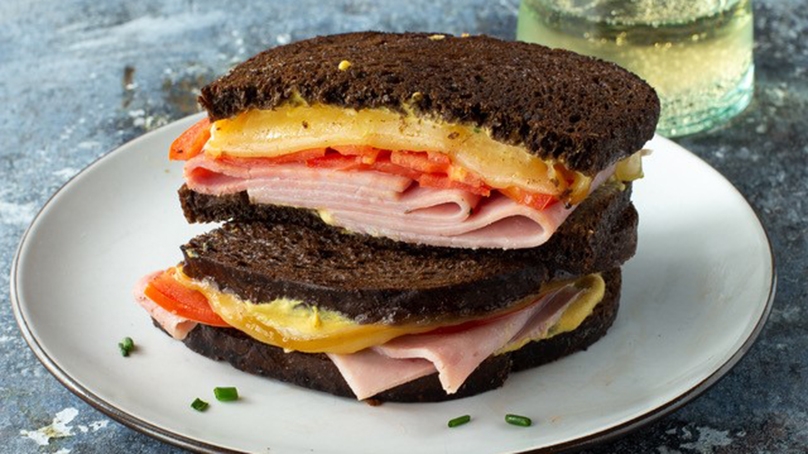 Toasted Ham and Gouda Sandwich