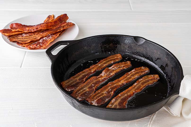 Bacon Frying in a Cast iron Skillet