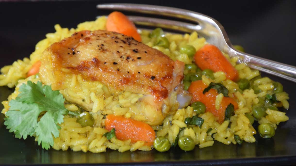 Yellow Rice and Chicken Skillet