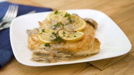 Baked Lemon Chicken with Mushroom Sauce