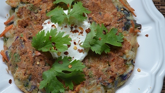 Shrimp and vegetable pancakes