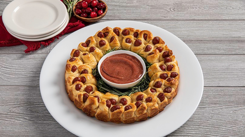 Pigs-in-a-Blanket Christmas Wreath