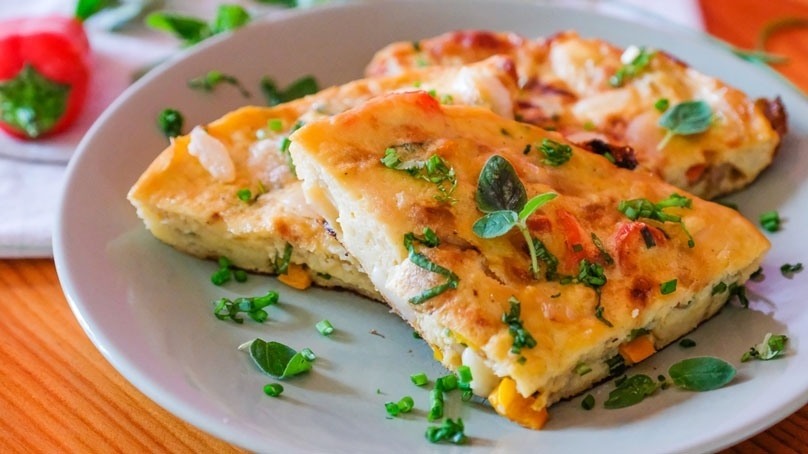 Baked Pepper and; Herb Breakfast Frittata